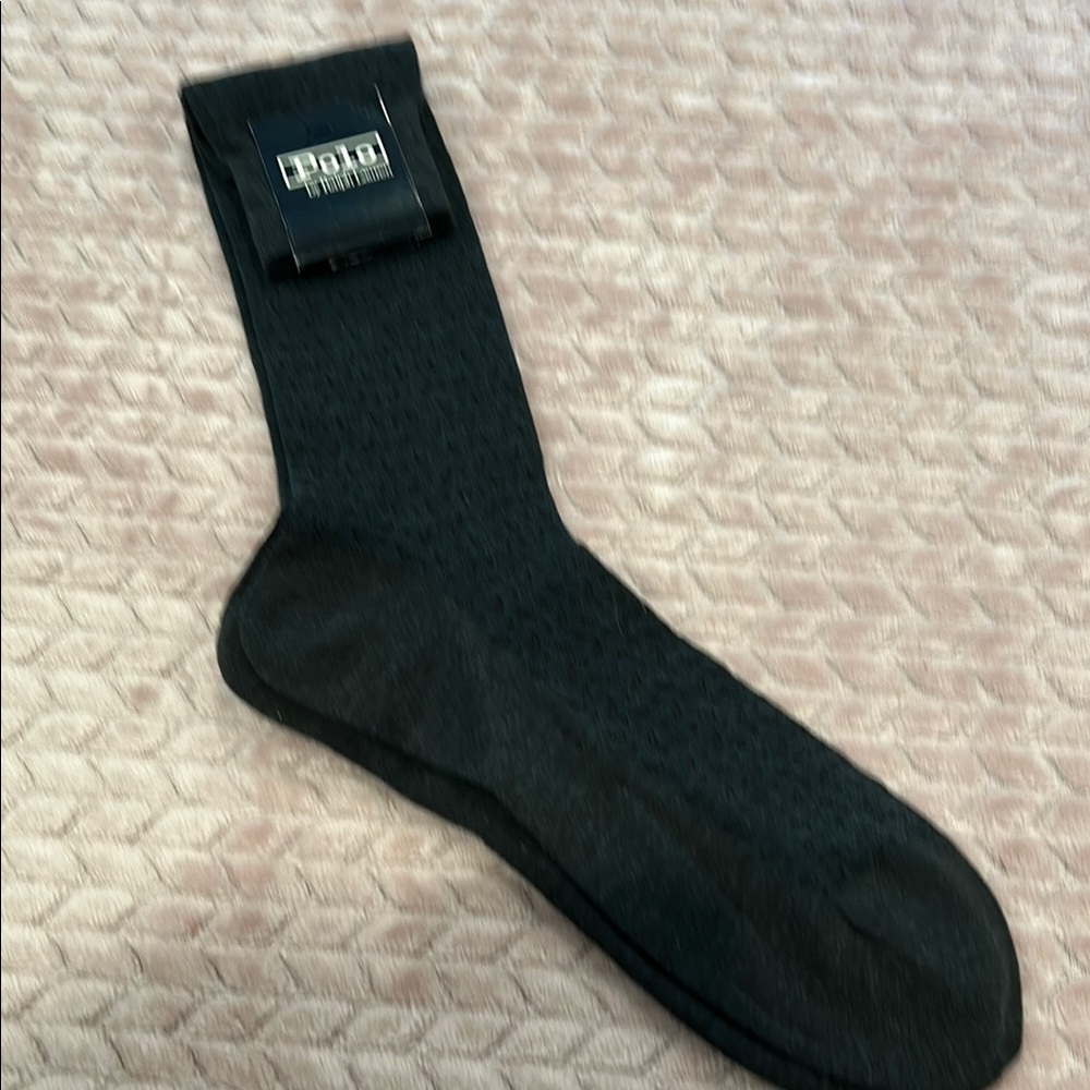 Polo by Ralph Lauren Black Men's Dress Sock with Subtle Texture